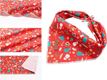 Lionet Paws Christmas Dog Bandana Washable Cotton Handkerchief