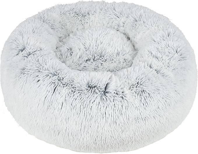 Best Pet Supplies Round Donut Dog Bed with Plush Faux Fur Fabric 20x20x6''