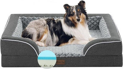 Memory Foam Large Dog Bed with Bolsters