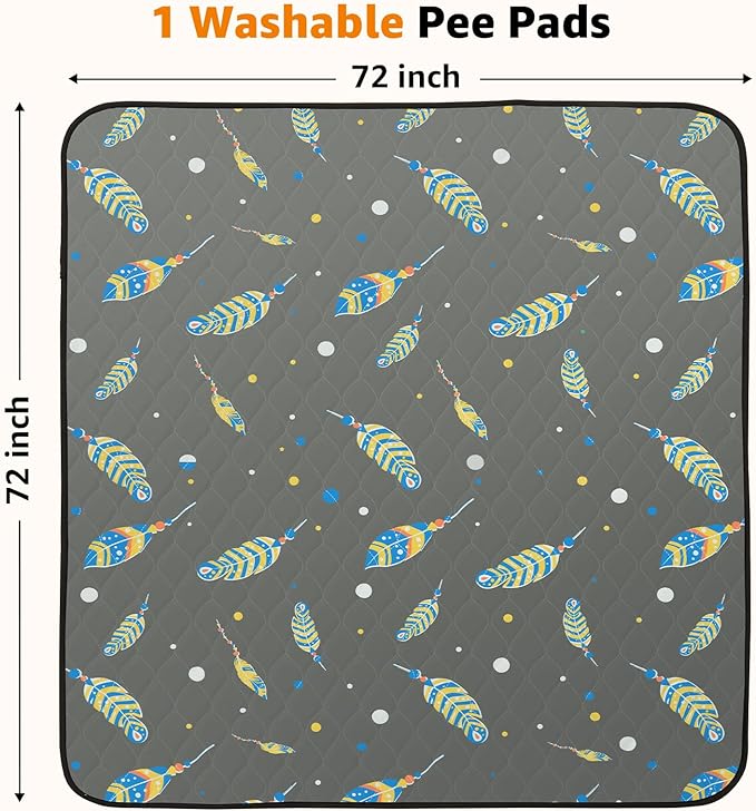 Washable Pee Pads for Dogs: Lagre Reusable Pee Pads for Dogs 1 Pack 72x72 Inch