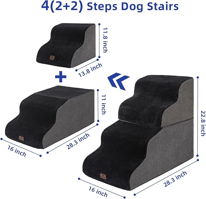 Pettycare Dog Stairs Ramp for High Beds and Couch 4 Steps,