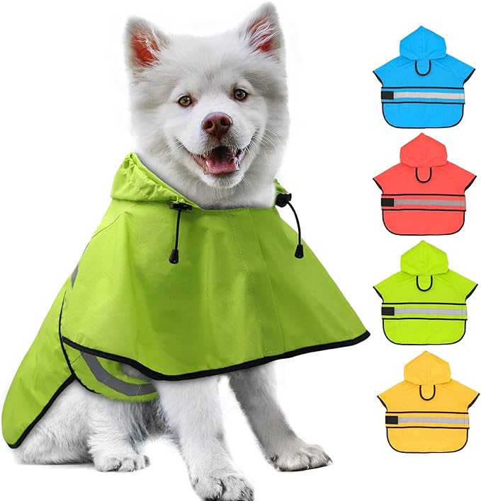 Candofly Dog Raincoat Hooded Poncho