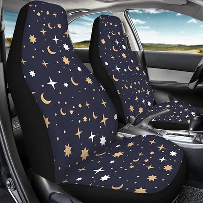 UNICEU Moon Star 2pc Front Seat Covers Stretchy
