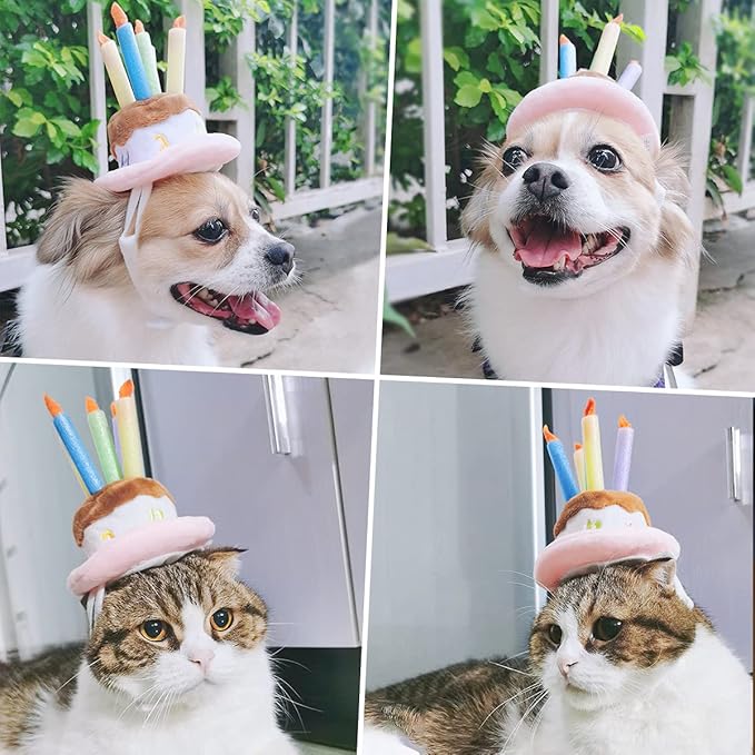 Namsan Holiday Pet Costume Cat Birthday Hat Small Dog Birthday Cake Hat Dog Birthday Party Supplies