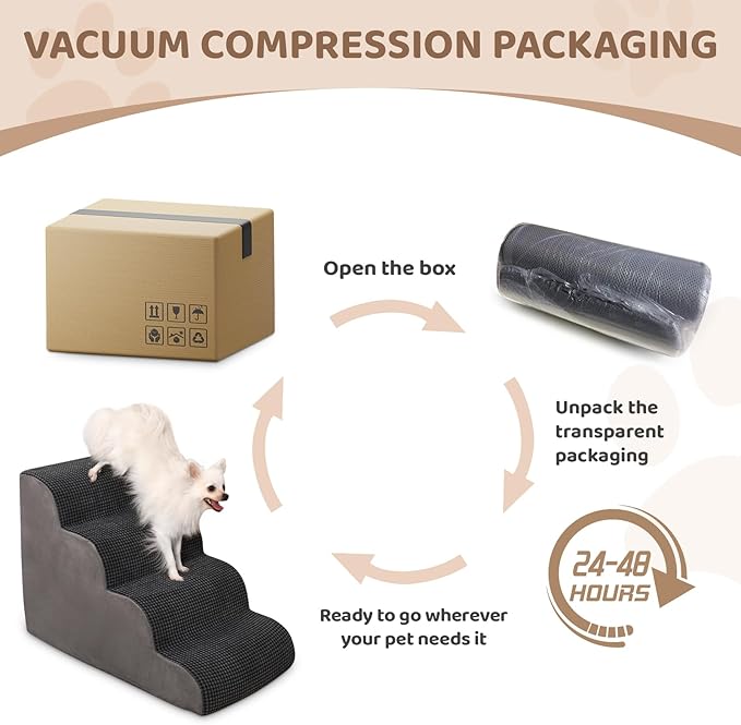 Dog Stairs Ramp for Small Dogs 4-Step Pet