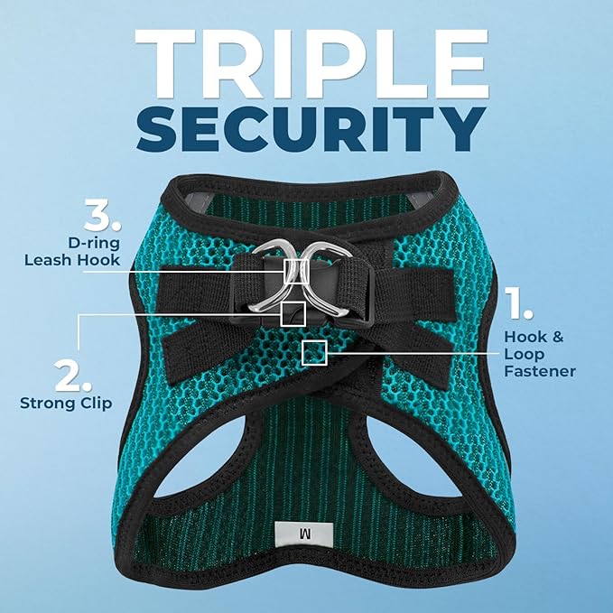 Voyager Step-in Air Dog Harness - All Weather Mesh Step in Vest Harness for Small and Medium Dogs and Cats by Best Pet Supplies - Harness (Turquoise 2-Tone), XS (Chest: 13-14.5")