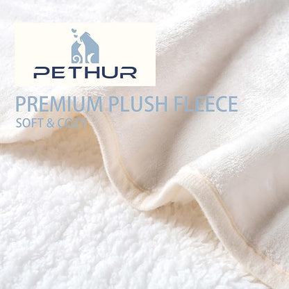 PETHUR Waterproof Dog Blankets for Medium Dogs 29"x40", Beige