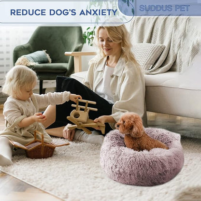 suddus Calming Dog Bed with Blanket Attached 26"