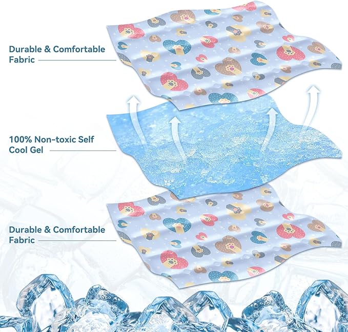 Enjoying Cooling Mat for Small Medium Dogs Cats 19.7" x 23.6" Pet