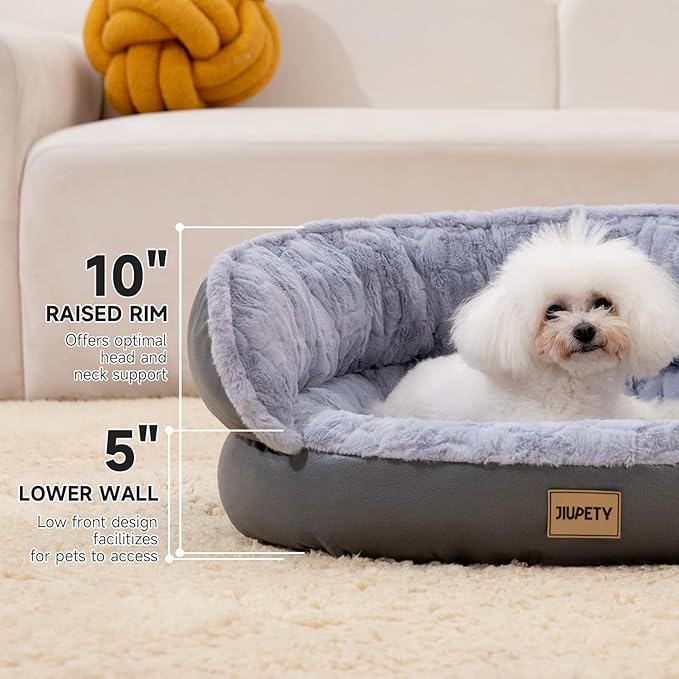Jiupety Cute Round Dog Beds for Small Dogs 24in Pet 24lbs, Washable