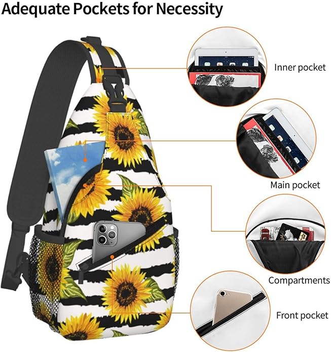 Stylish Sling Bag for Women Men Casual Backpack Crossbody Chest Shoulder Bag Gym Sports Travel Hiking Daypack