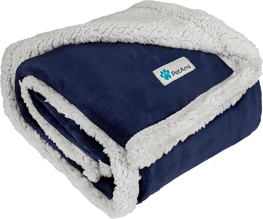 PetAmi Waterproof Dog Blanket for Small Medium Dog 29x40 Navy