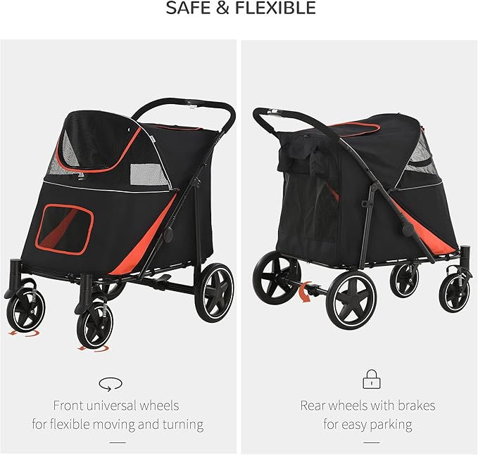 NicBex Dog Stroller One-Click Foldable Doggy Stroller Pet Stroller with Storage Smooth Ride with Shock Absorption