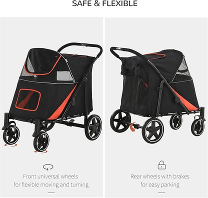 NicBex Dog Stroller One-Click Foldable Doggy Stroller Pet Stroller with Storage Smooth Ride with Shock Absorption