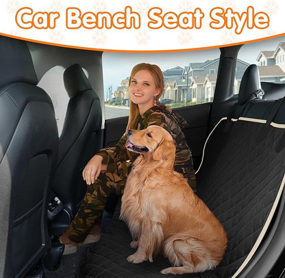 BESTSWEETIE 2024 Newest Dog Car Seat Cover for Back Seat 100% Waterproof