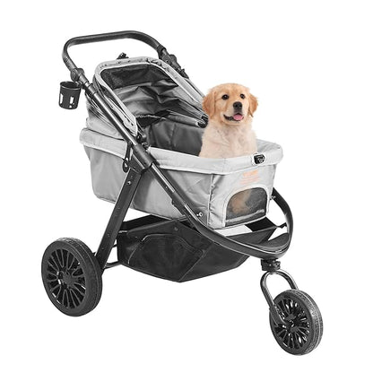 VEVOR Large Pet Stroller for Dogs Cats up to 75lbs 3 Wheels