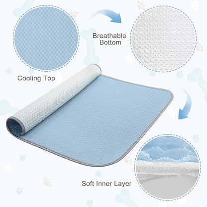 Summer Dog Cooling Mat Washable Ice Silk Self Cool Pad for Small Medium Large Dogs and Cats 40x28in)