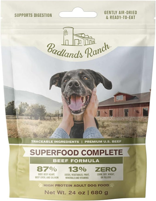 by Katherine Heigl- Superfood Complete Beef Formula Adult Dog Food, Air-Dried, High Protein, Zero Fillers, Superfood Nutrition (24 oz.)