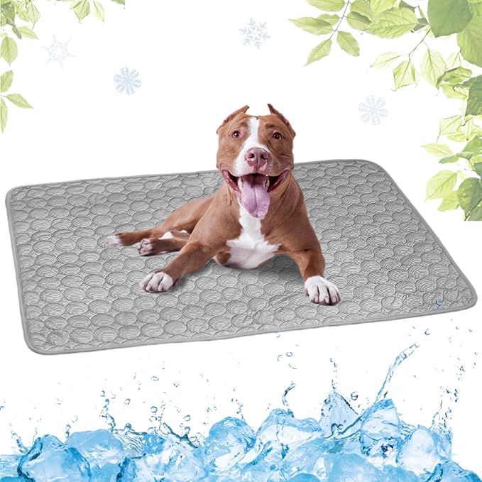 Dog Cooling Mat Washable Seats(Grey,21x27in)