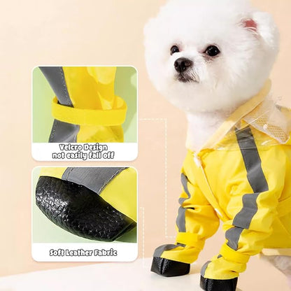 HDKUW Small Dog Raincoat and Rain Shoes Set 2XL