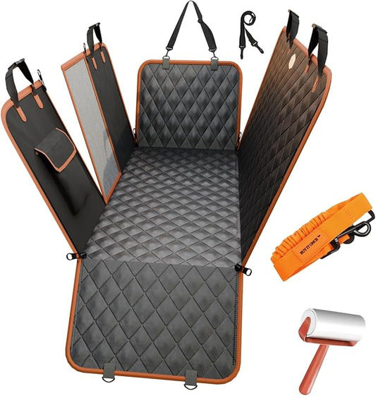 Dog Car Seat Cover for Back Seat 5 in 1 Convertible Dog Hammock Frontal 60/40 Split