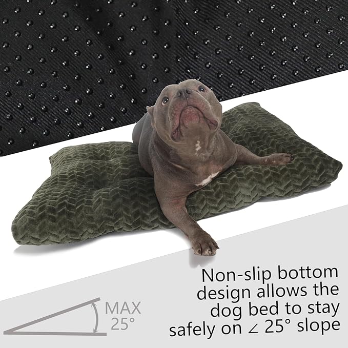 36 inch Dog Crate Bed for Large or Medium Dog Machine Washable,Dog Crate Bed 36 x 24 Extra Soft Anti Anxiety Crates Pad fit Kennel or Cage,Clearance Non Slip Bottom Comfy Pet Pillow Up to 50 lbs,Olive