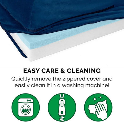 Furhaven Cooling Gel Dog Bed for Large Dogs w/ Removable Bolsters & Washable Cover 125 lbs