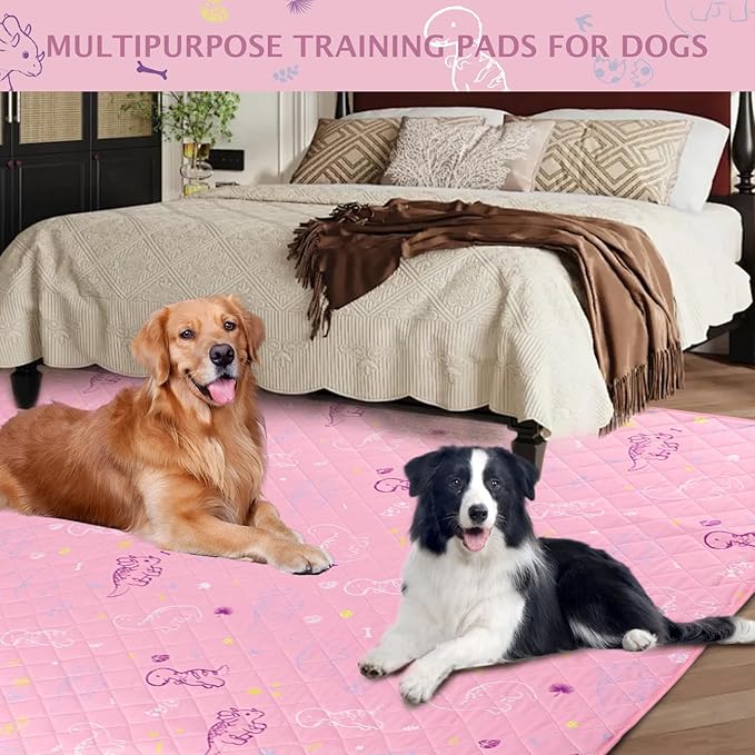 IEUUMLER Washable Pee Pads for Dogs Extra Large 71" x 71" 1 Pack EU007 (Pink 71"X71"-1pcs)