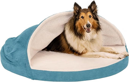 Furhaven 44" Round Cooling Gel Dog Bed for Large Dogs w/ Removable Washable Cover 80 lbs 44-inch