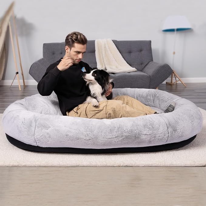 NESTROAD Human Dog Bed for People and Pets 71"x45"x14" Human
