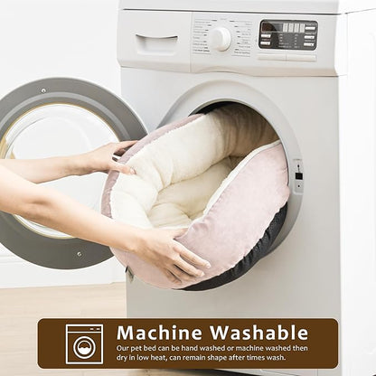 Love's cabin Round Donut Cat and Dog Cushion Bed 25in Pet