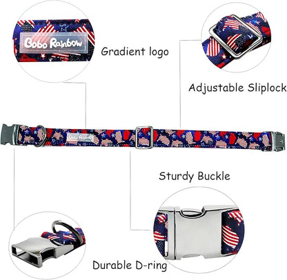 Independence Day Dog Collar, Pet Collar Summer Dog Collar Durable Metal Pet Collar Dog Boy Dog Collars Adjustable Dog Collar for Small Medium Large Dogs