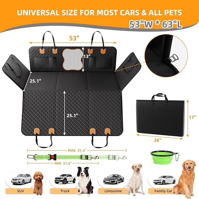 Hard Bottom Back Seat Extender for Dogs