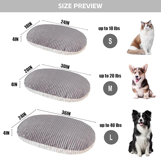 Patas Lague Reversible Orthopedic XL Dog Bed for Large Dogs 36''x24''