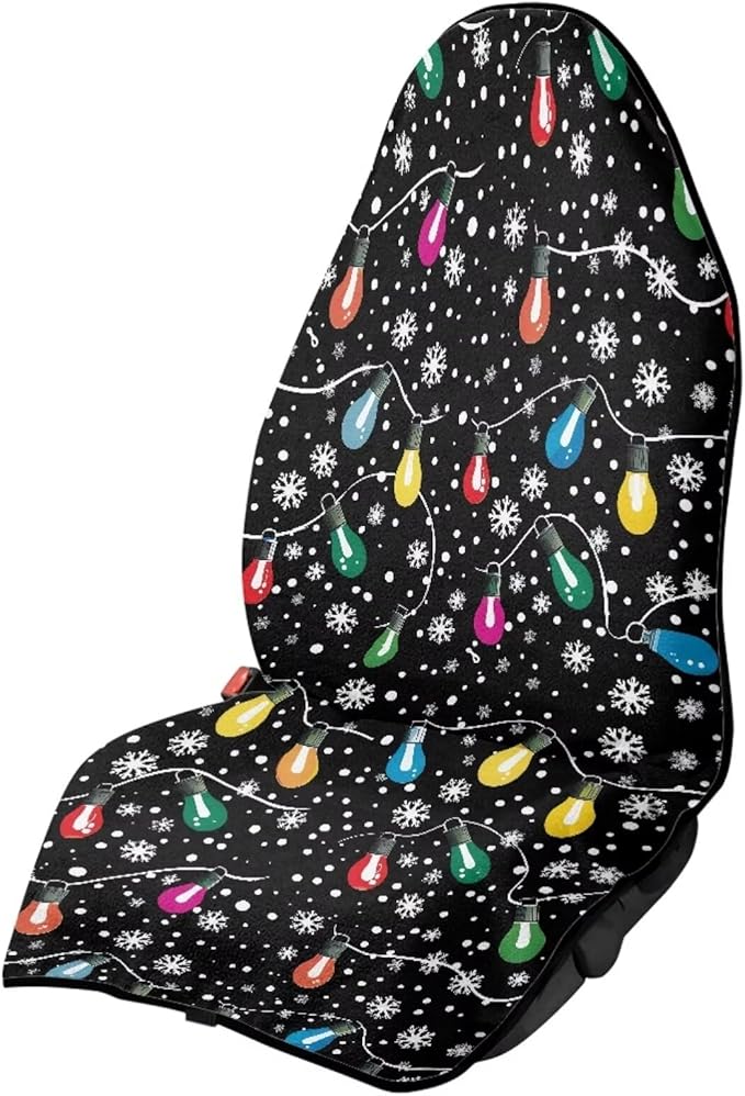Yewattles Xmas Light Stain Resistant Car Seat Cover