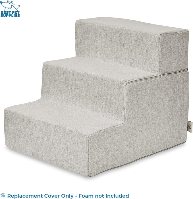 Best Pet Supplies Foldable Pet Stairs Cover for Foam Dog Ramps 3-Step