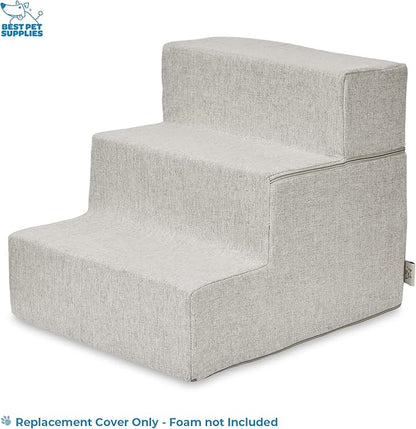 Best Pet Supplies Foldable Pet Stairs Cover for Foam Dog Ramps 3-Step