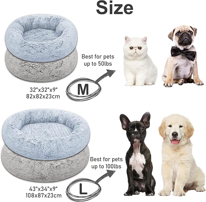 N&V Medium Orthopedic Donut Dog Bed