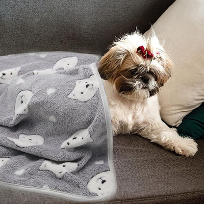 1 Pack 3 Puppy Blankets Super Soft Dog Blankets Warm Sleep Mat Bear Print Blanket Fluffy Fleece Pet Blanket Flannel Throw Blankets for Small Dogs Puppy Dogs Fluffy Cats (29"x20")