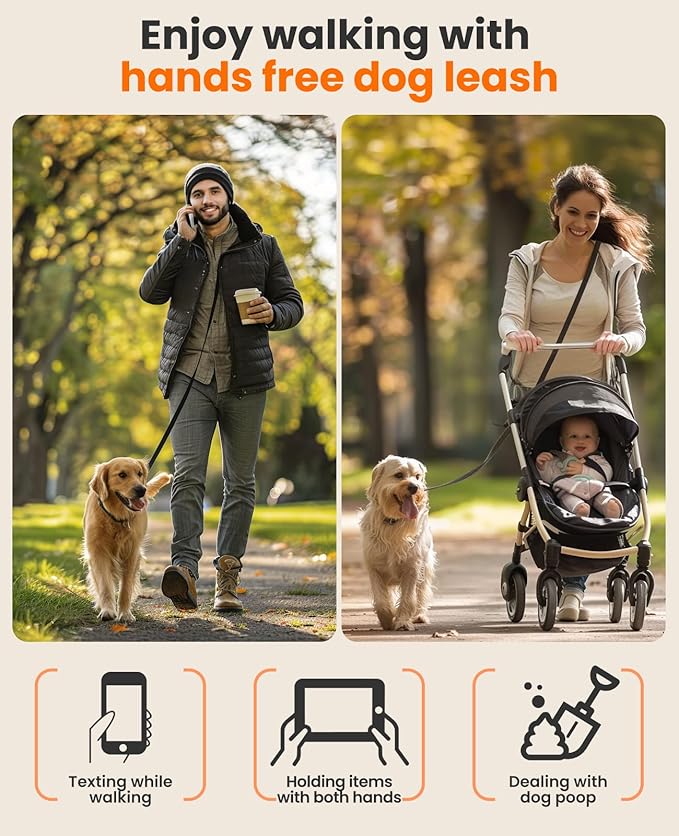 oneisall Hands Free Dog Leash 4-7ft Nylon