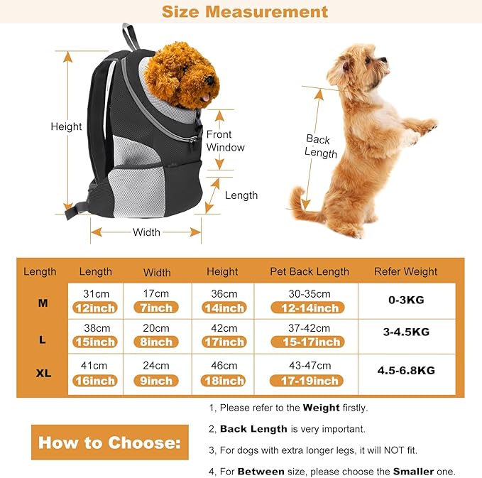 Dog Backpack Carrier Cat Carrier Pet Travel Carriers for Small Dogs and Cats Pet Travel Backpack