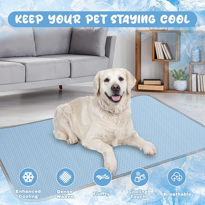 Summer Dog Cooling Mat Washable Ice Silk Self Cool Pad for Small Medium Large Dogs and Cats 40x28in)