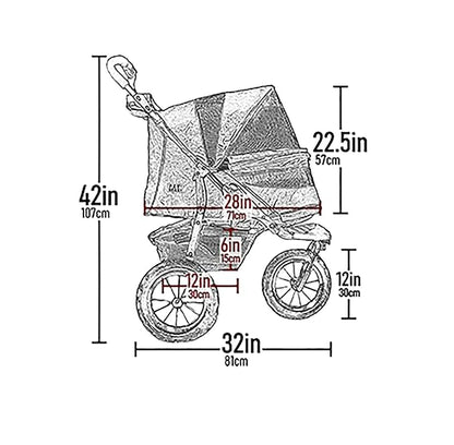 Pet Gear No-Zip Jogger Pet Stroller for Cats/Dogs