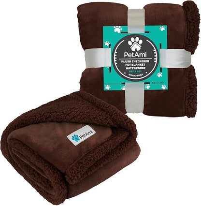 PetAmi WATERPROOF Dog Blanket For Bed 80x60 Brown