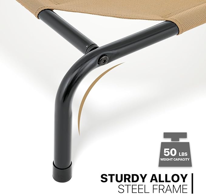 MoNiBloom Elevated Dog Bed Cooling Raised Ped Bed Portable Dog Cot for Camping or Beach 35 Inches