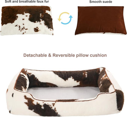 Faux Fur Dog Beds for Extra Large Dogs print,36x27inches)