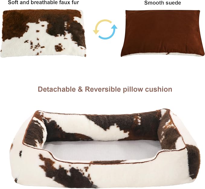 Faux Fur Dog Beds for Large Dogs print,32x24inches)