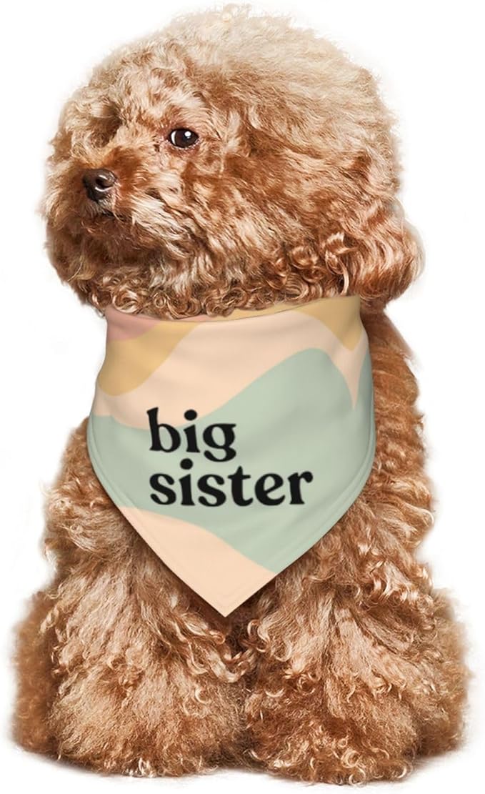 Big Sister Dog Bandana,Baby Announcement Dog Bandana,Gender Reveal,Pet Scarf, Pet Accessories for Photo Props Accessories (Yellow green)