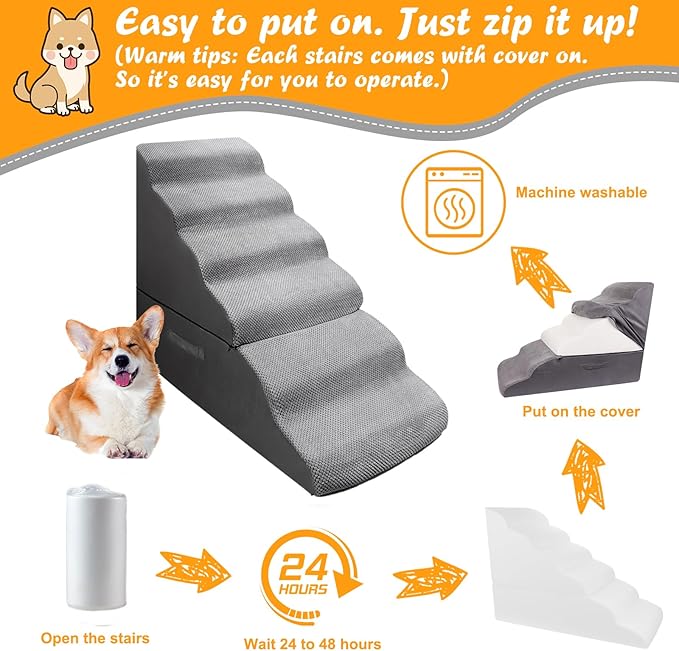 Dog Stairs Steps for 30 Inches Tall High Bed 29 30 31 32 33 Inch