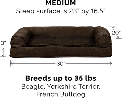 Furhaven Replacement Dog Bed Cover Plush & Suede Sofa-Style